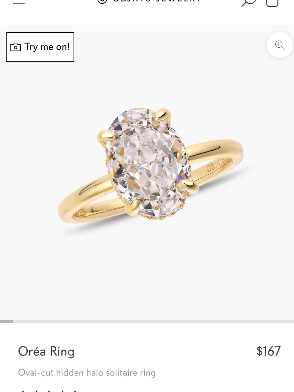 Gold Solitaire Oval-Cut with Pave Hidden Halo Travel Engagement Ring (US 4)